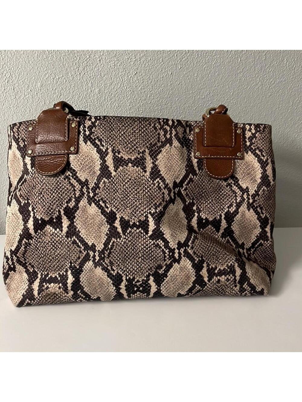 Kate Spade Python Triple Entry Shoulder Handbag Tote MINT CONDITION - Picture 3 of 9